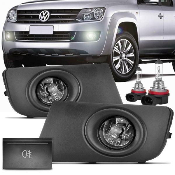 Kit Farol de Milha Amarok 2010 2011 2012 Moldura Preta